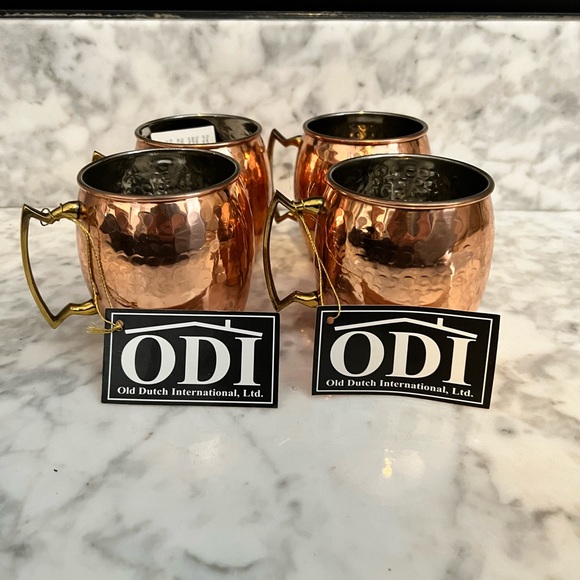 16 Oz. Nickel-Lined Solid Copper Hammered Moscow Mule Mug, Set of 4 - Picture 2 of 7